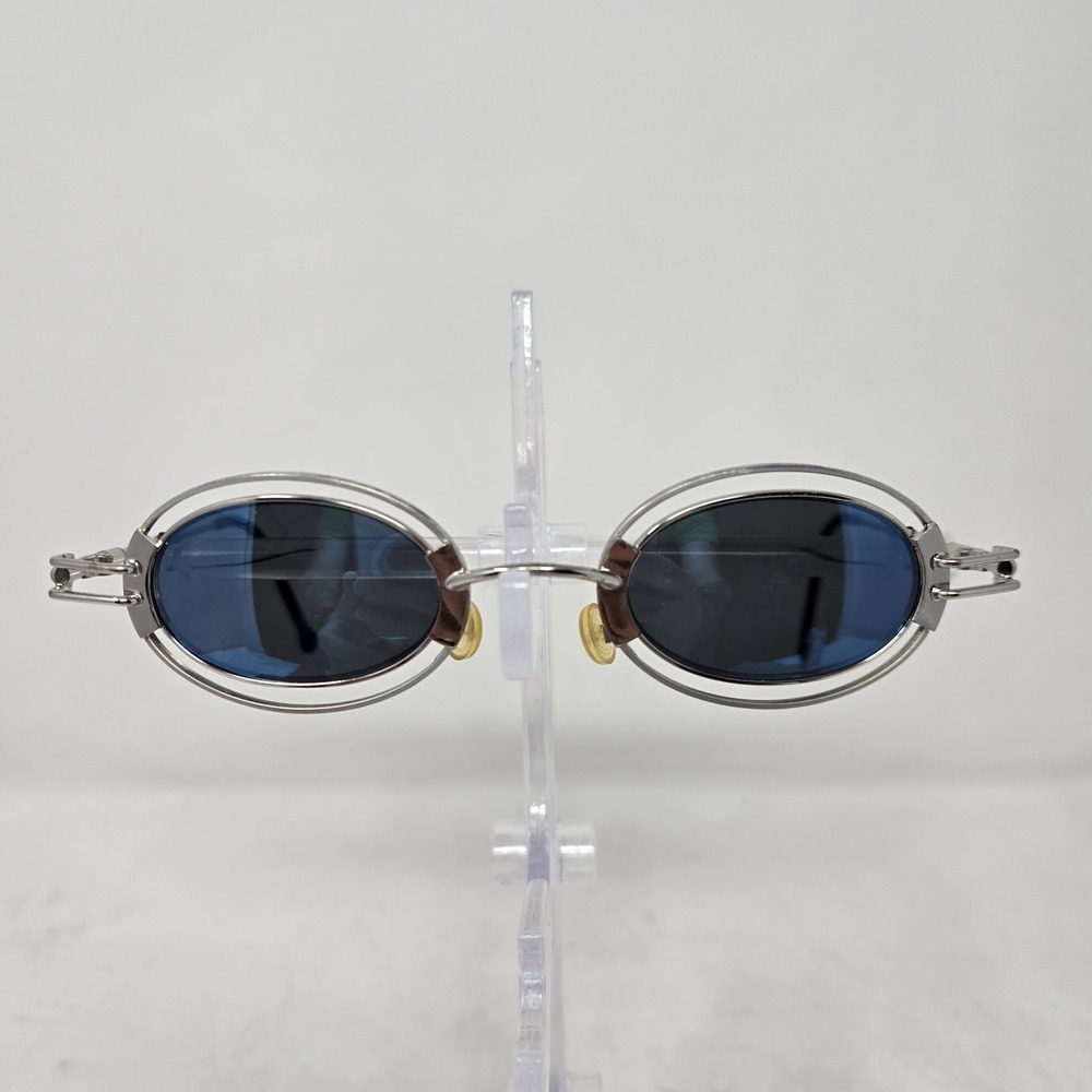 Vintage Imago Kappa 02 Silver Blue Lenses Sunglasses 43-18-119